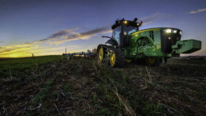 John Deere 8370RT track tractor.